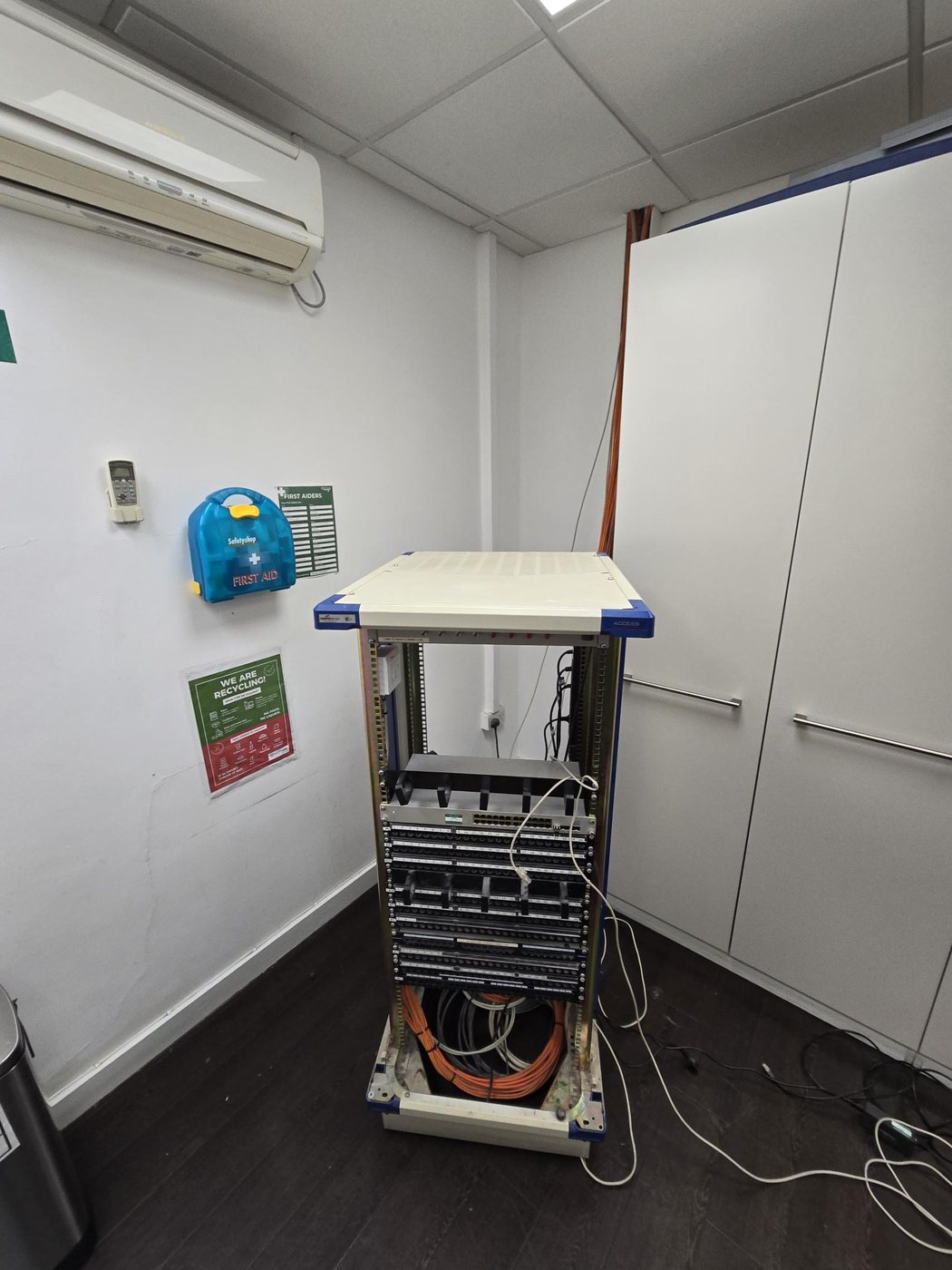 Data cabinet swap in progress